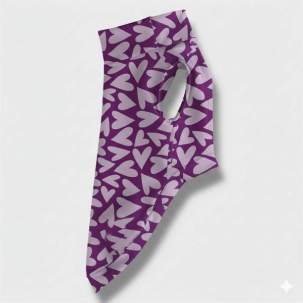 Maglietta Cotone Cuori Viola