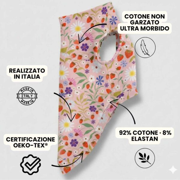 Felpa Cotone Primavera Fragole e Fiori