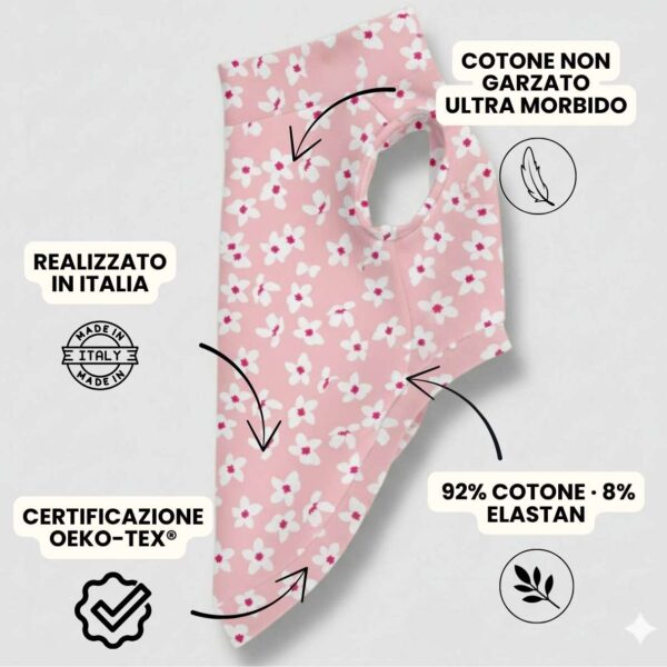 Felpa Cotone Primavera Fiori Rosa