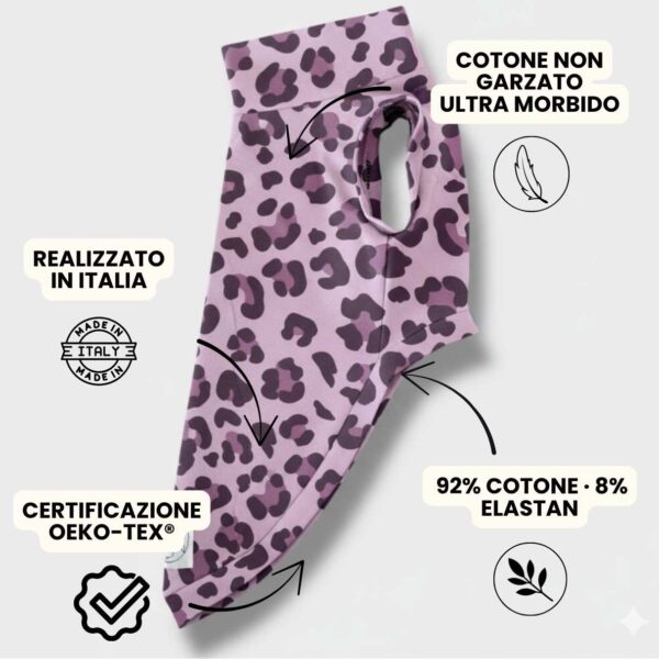 Felpa Cotone Primavera Violet Leopard