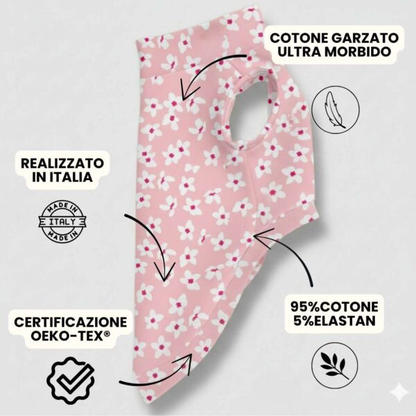 Felpa Cotone Fiori Rosa