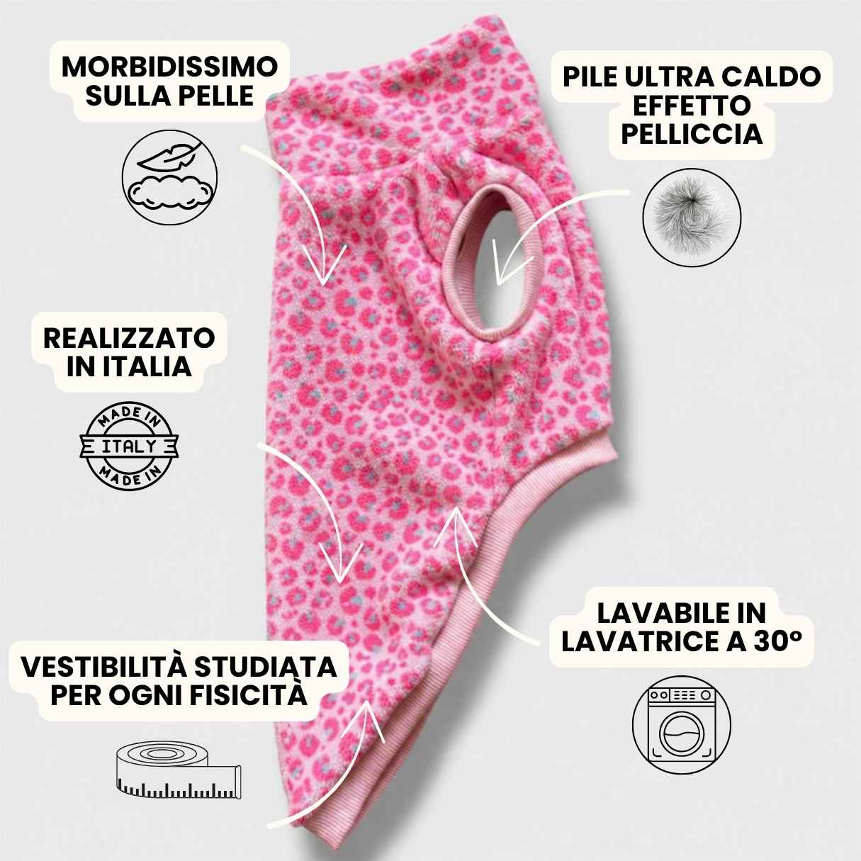 Pile Pelliccia Leopard Rosa