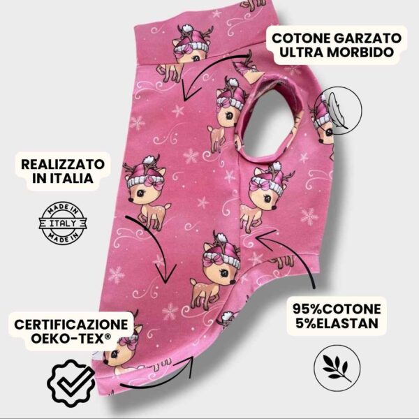 Felpa Cotone Garzato Cerbiatti Felpa Cotone Garzato Cerbiatti