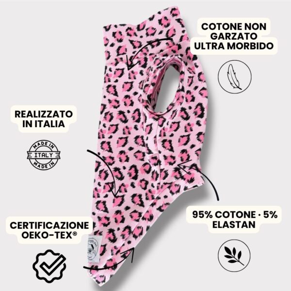 Felpa Cotone Leopard Rosa Glitter Felpa Cotone Leopard Rosa Glitter