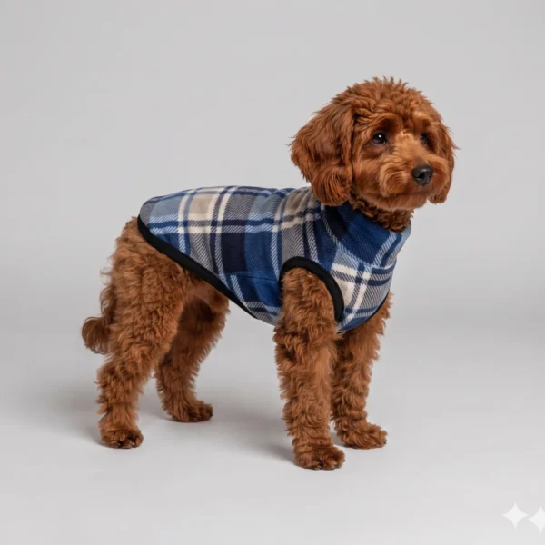 Pile Pelliccia Tartan Blu Beige