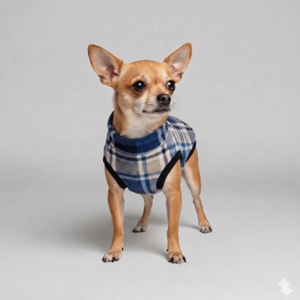 Pile Pelliccia Tartan Blu Beige