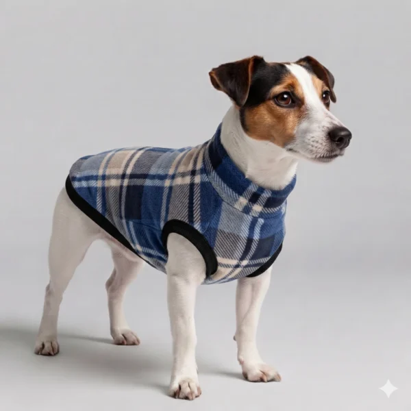 Pile Pelliccia Tartan Blu Beige