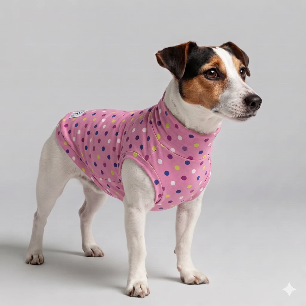 Felpa Cotone Pois Rosa
