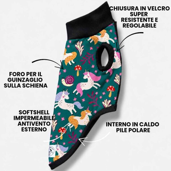 Cappottino Impermeabile con Pile Unicorni