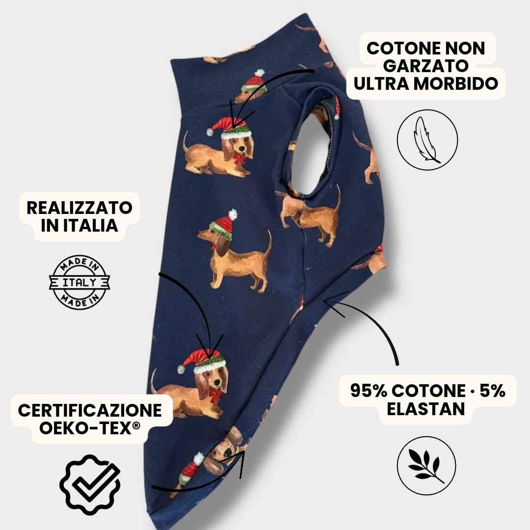 Felpa Cotone Bassotti Natale